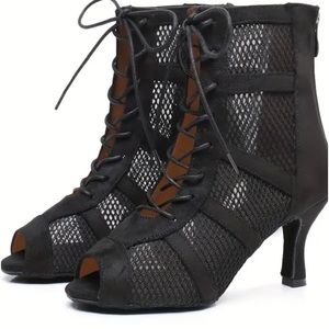 Black open toe bootie